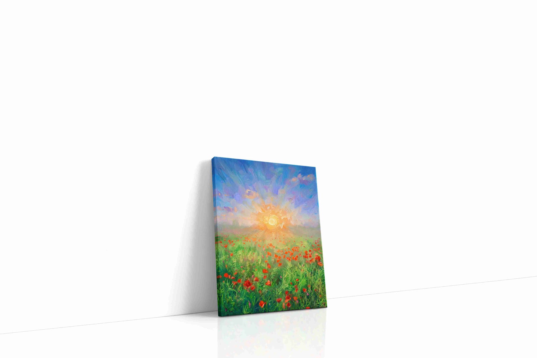 Eternal Bloom at Dawn poppies canvas print gallery-wrapped portrait canvas studio shot