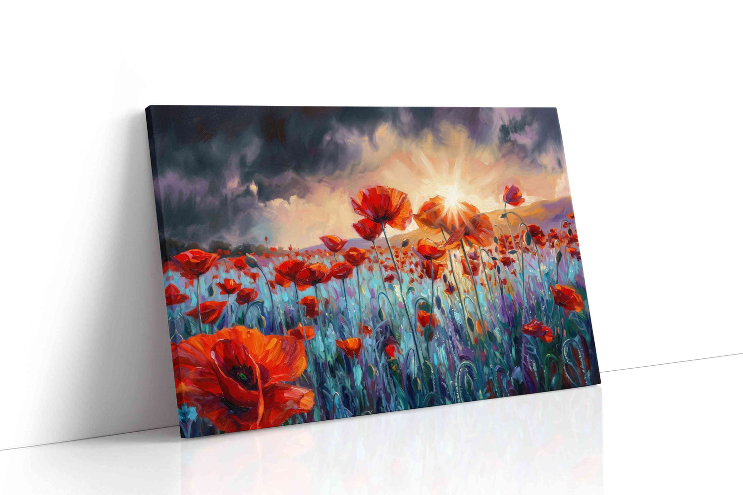 Eternal Radiance Poppies (Poppies) - Poppy Wall Art, Floral Canvas Print, Flower Decor gallery-wrapped landscape canvas studio shot