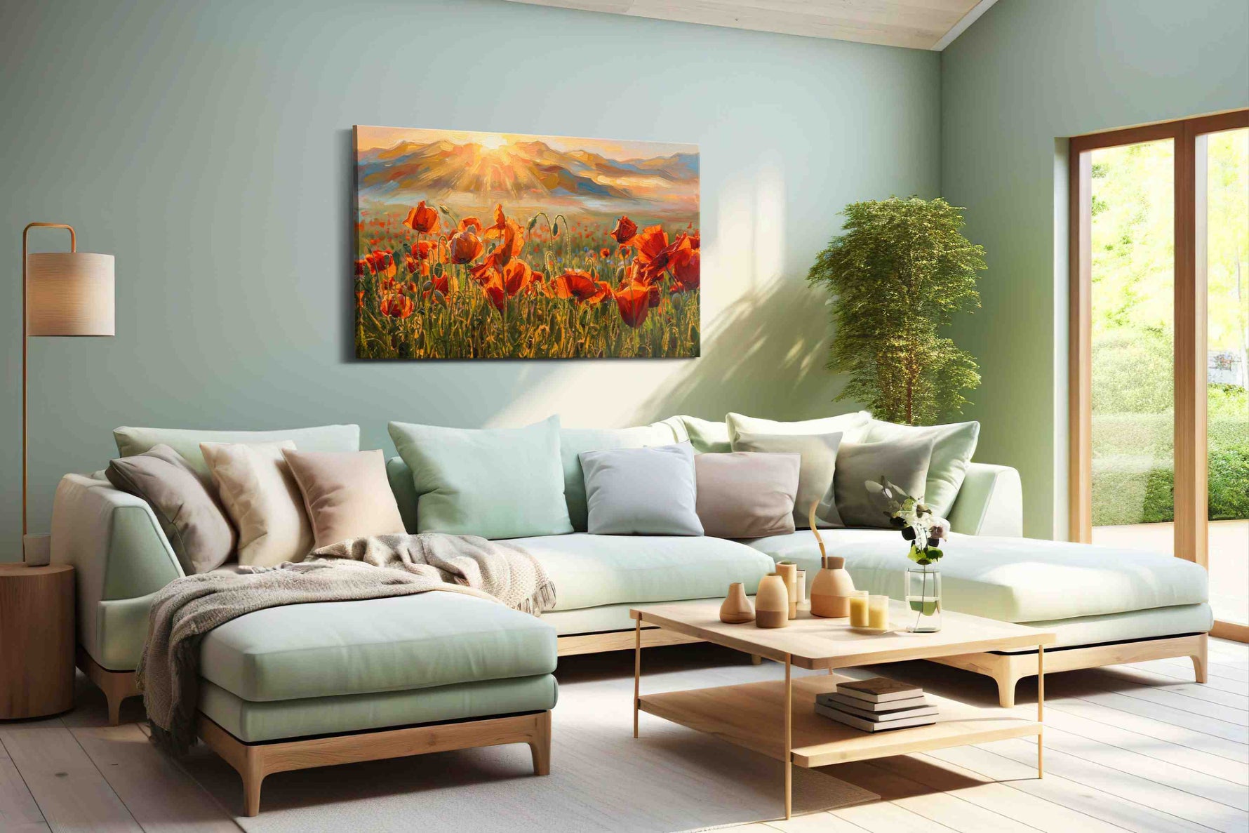 Sunlit Poppies in Bloom (Poppies) - Poppy Wall Art, Floral Canvas Print, Flower Decor