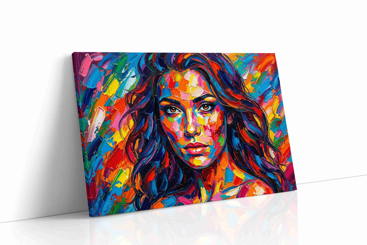 Vibrant Kaleidoscope Muse portraits canvas print, gallery-wrapped, ready to hang