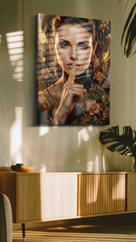 Whispering Blossoms portraits canvas print, on wall, lifestyle preview