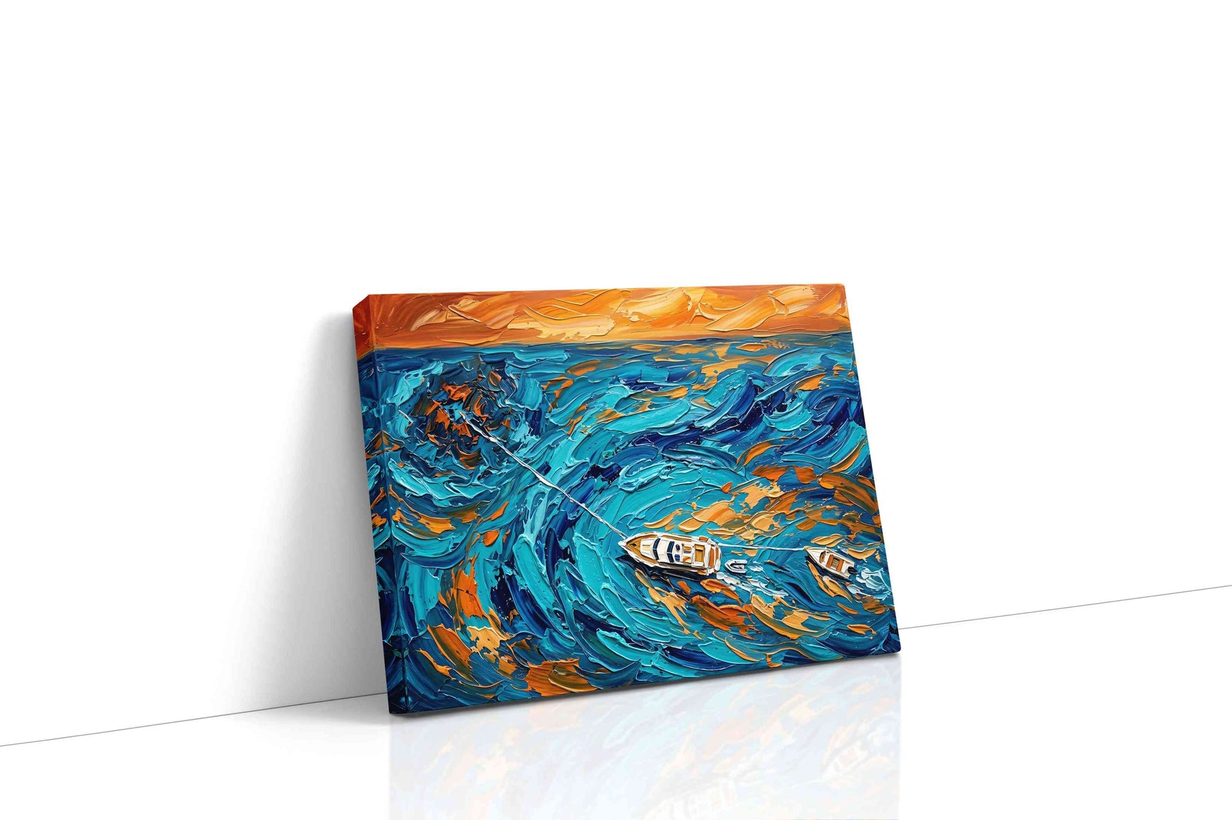 Drift of the Azure Sea sailing canvas print gallery-wrapped landscape canvas studio shot
