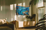 Drift of the Azure Sea sailing canvas print in a contemporary interior mockup
