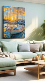 Golden Harbor Dreams (Sailing) - Nautical Wall Art, Sailing Canvas Print, Maritime Decor