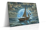 Moonlit Voyage (Sailing) - Nautical Wall Art, Sailing Canvas Print, Maritime Decor