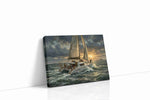 Sailing Into the Storm's Embrace sailing canvas print gallery-wrapped landscape canvas studio shot