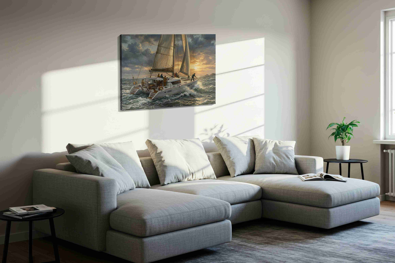 Sailing Into the Storm's Embrace (Sailing) - Nautical Wall Art, Sailing Canvas Print, Maritime Decor