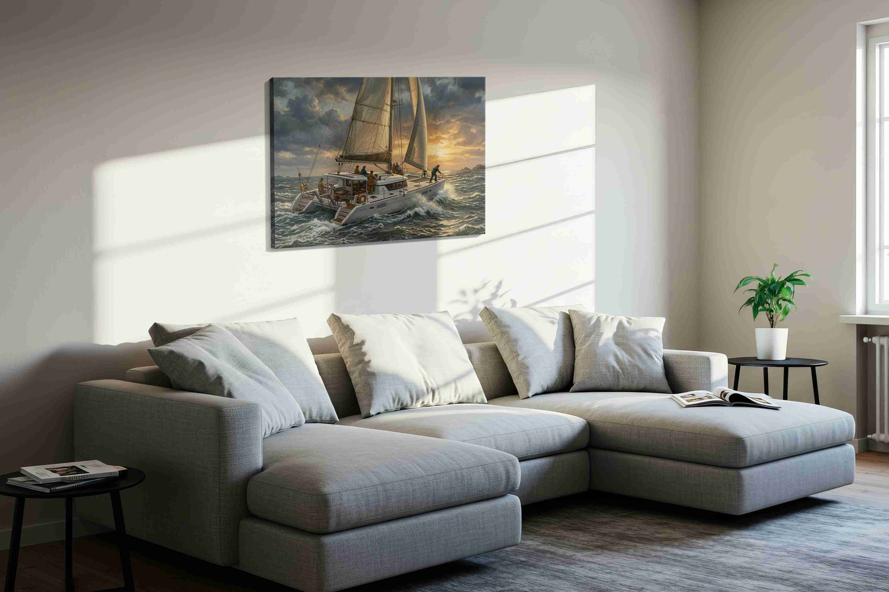Sailing Into the Storm's Embrace (Sailing) - Nautical Wall Art, Sailing Canvas Print, Maritime Decor