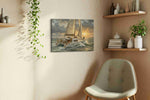 Sailing Into the Storm's Embrace sailing canvas print, hanging on wall
