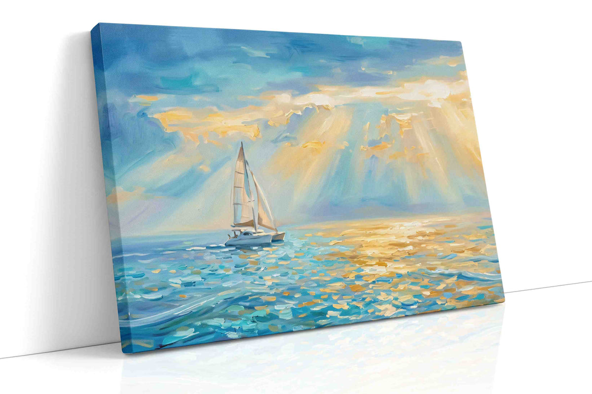 Sailing in Sunlit Serenity sailing canvas print, gallery-wrapped, ready to hang
