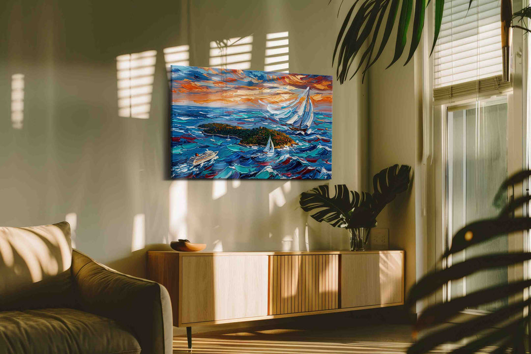 Sailing into the Sunset II (Sailing) - Nautical Wall Art, Sailing Canvas Print, Maritime Decor