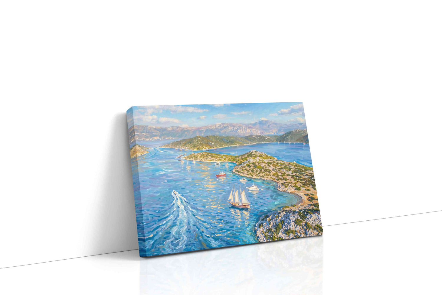 Sails Over Cerulean Waters sailing canvas print, gallery-wrapped, ready to hang
