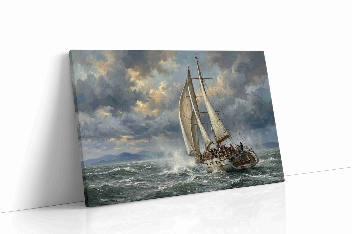 Stormy Seas Adventure sailing canvas print gallery-wrapped landscape canvas studio shot