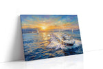 Sunlit Voyage Bliss (Sailing) - Nautical Wall Art, Sailing Canvas Print, Maritime Decor gallery-wrapped landscape canvas studio shot