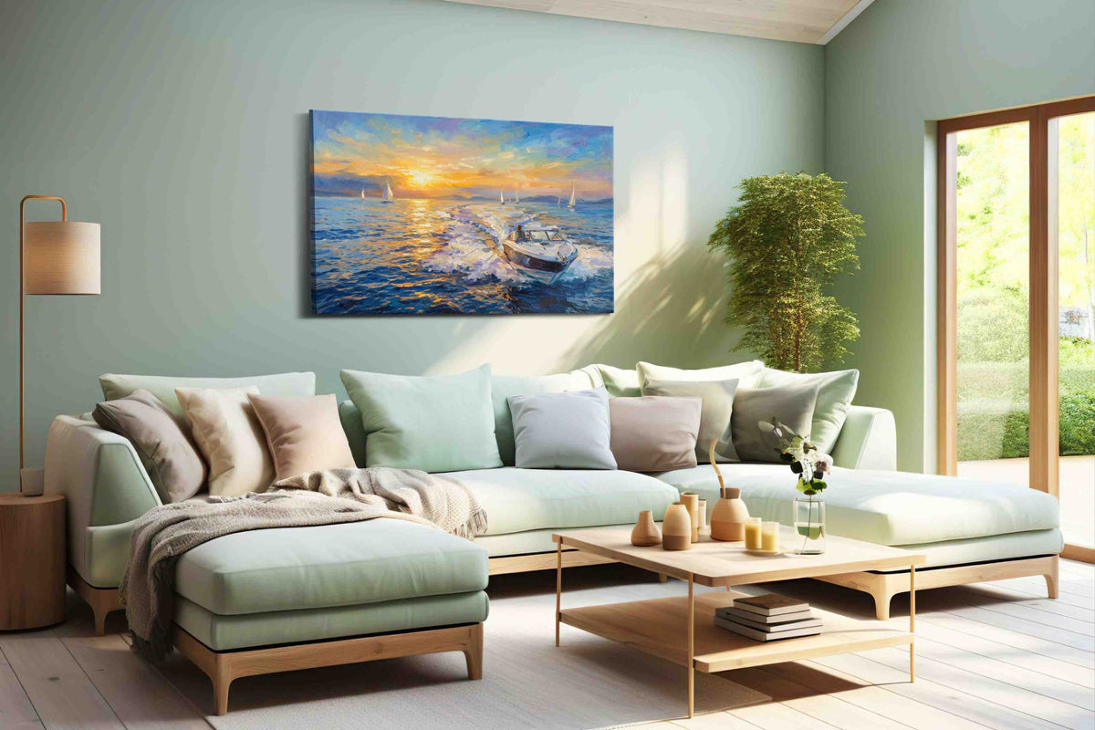 Sunlit Voyage Bliss (Sailing) - Nautical Wall Art, Sailing Canvas Print, Maritime Decor