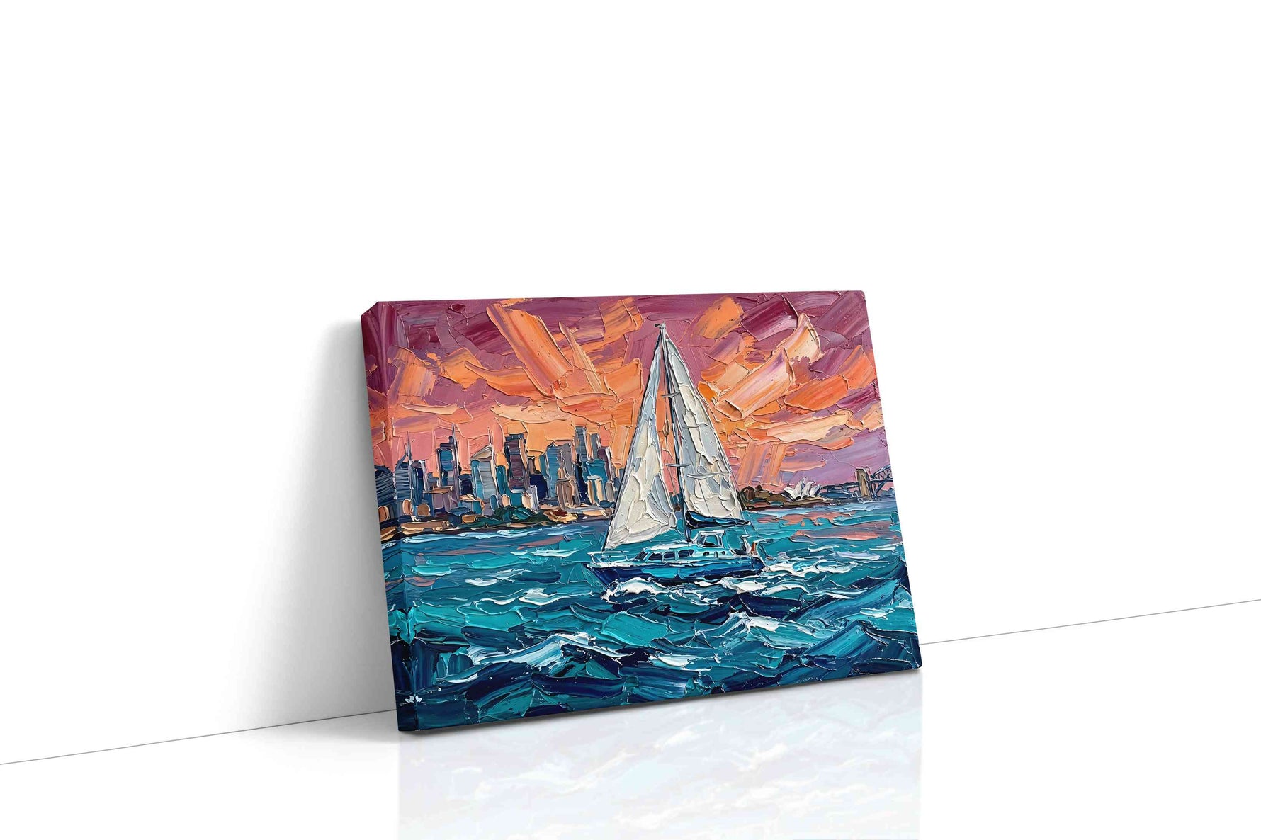 Sunset Voyage Symphony sailing canvas print, gallery-wrapped, ready to hang