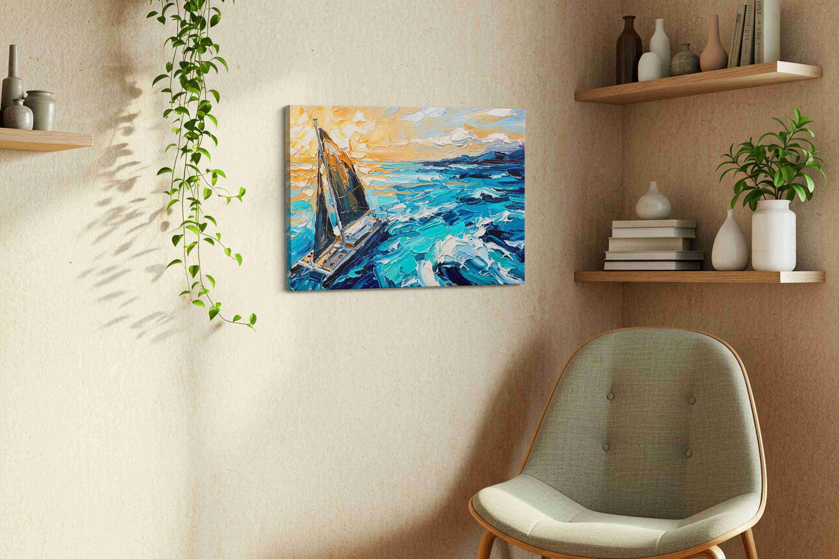 Voyage of the Sunlit Waves (Sailing) - Nautical Wall Art, Sailing Canvas Print, Maritime Decor
