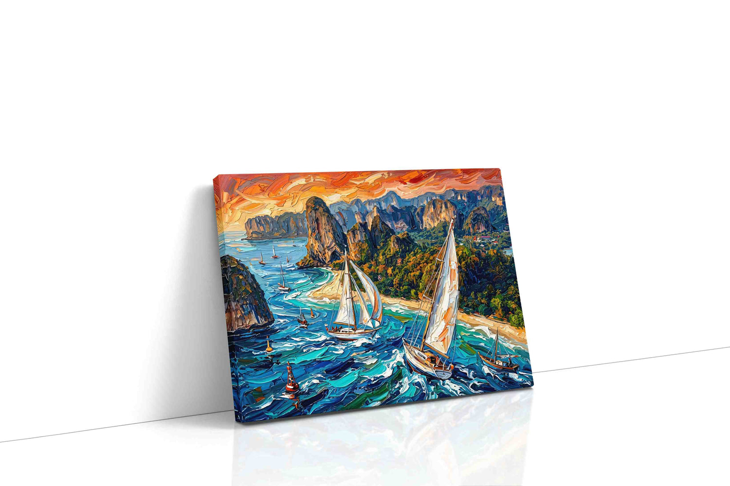 Whimsical Winds of the Sea sailing canvas print, gallery-wrapped, ready to hang