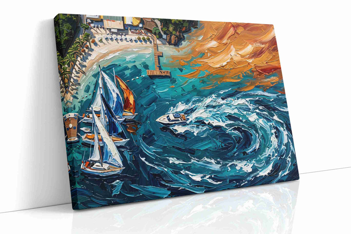 Whirlwind Waterscape Symphony (Sailing) - Nautical Wall Art, Sailing Canvas Print, Maritime Decor