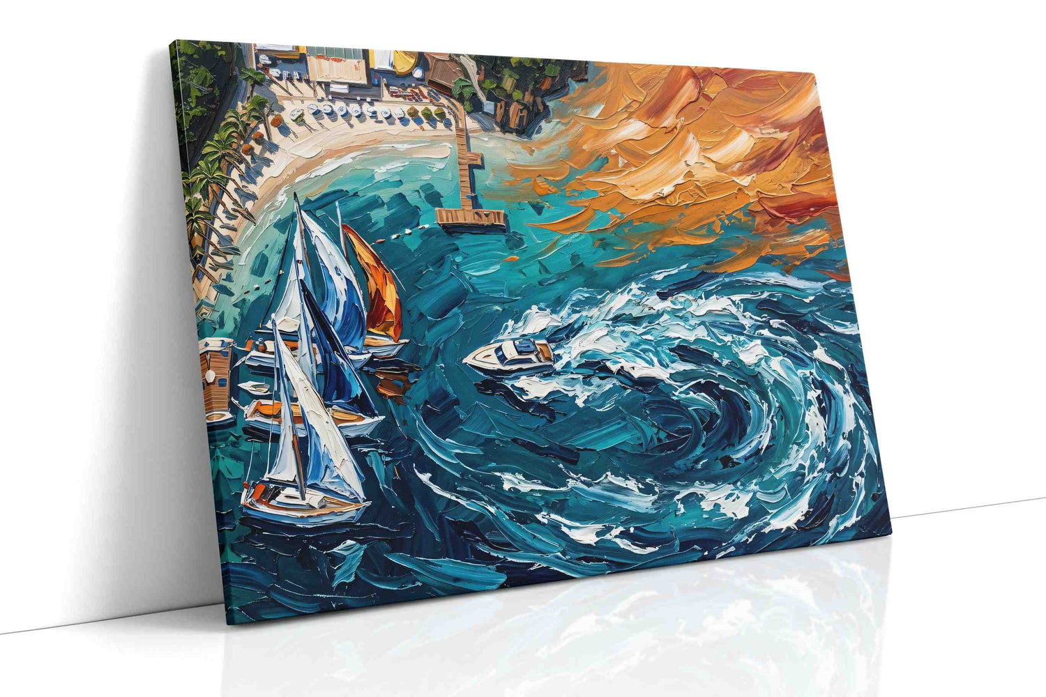 Whirlwind Waterscape Symphony sailing canvas print, gallery-wrapped, ready to hang