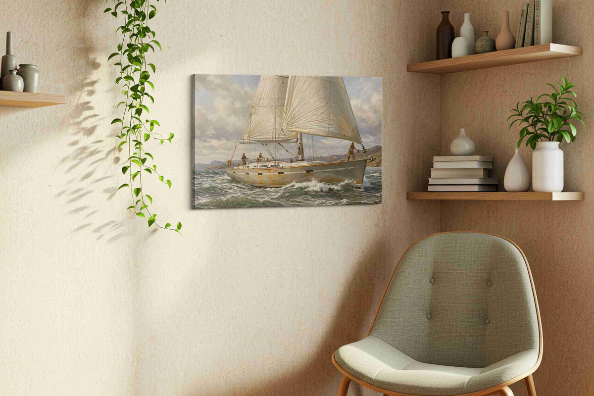 Winds of Adventure sailing canvas print, displayed in a living room