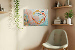 Dance of the Coral Koi (Sealife) - Sea Life Wall Art, Marine Canvas Print, Ocean Animal Art styled in a living room