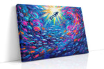 Diver's Kaleidoscope (Sealife) - Sea Life Wall Art, Marine Canvas Print, Ocean Animal Art