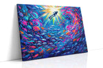 Diver's Kaleidoscope sealife canvas print, gallery-wrapped, ready to hang