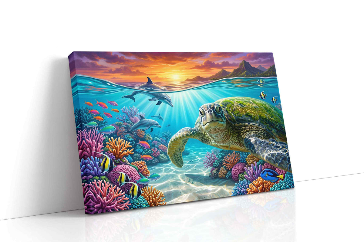 Emerald Depths Odyssey sealife canvas print, gallery-wrapped, ready to hang