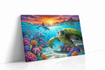 Emerald Depths Odyssey (Sealife) - Sea Life Wall Art, Marine Canvas Print, Ocean Animal Art gallery-wrapped landscape canvas studio shot