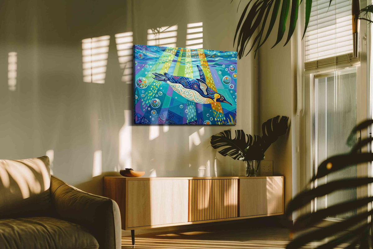 Enchanted Undersea Voyage animals canvas print, on wall, lifestyle preview