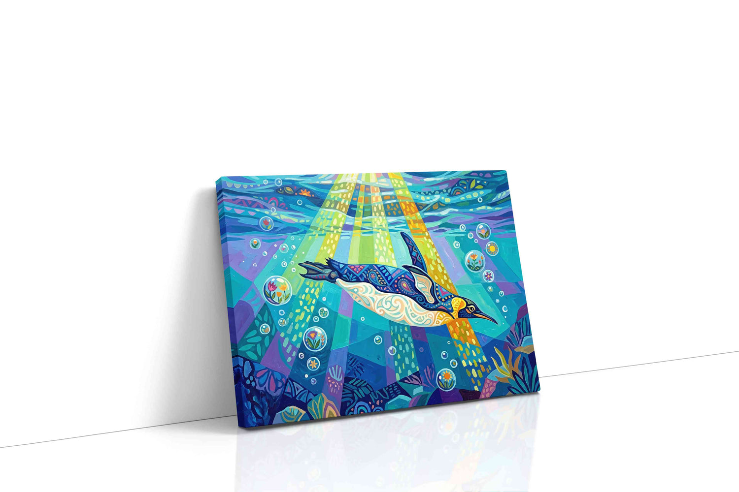 Enchanted Undersea Voyage animals canvas print, gallery-wrapped, ready to hang