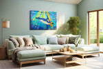 Enchanted Undersea Voyage animals canvas print, hanging on wall