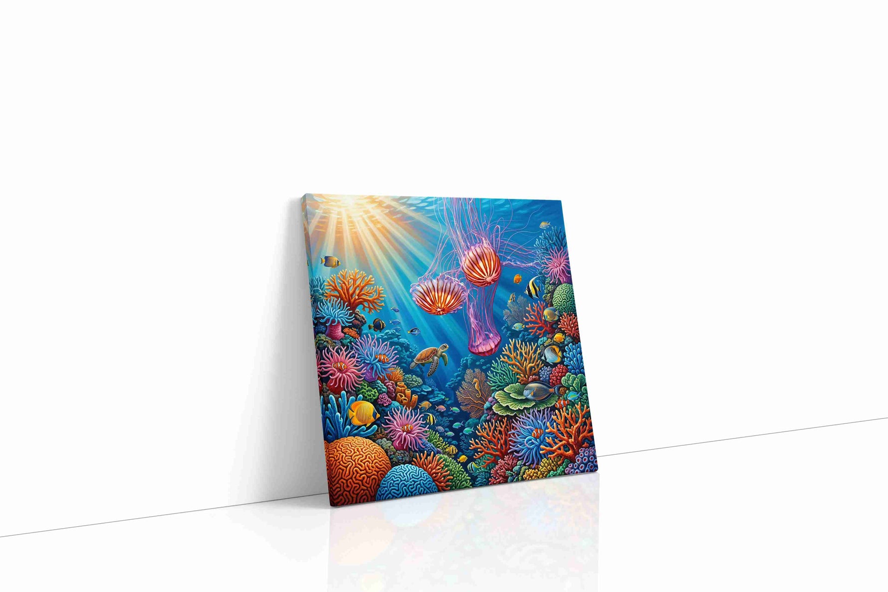 Harmony Beneath the Waves sealife canvas print, gallery-wrapped, ready to hang