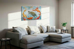 Harmony of Water and Life sealife canvas print, displayed in a living room