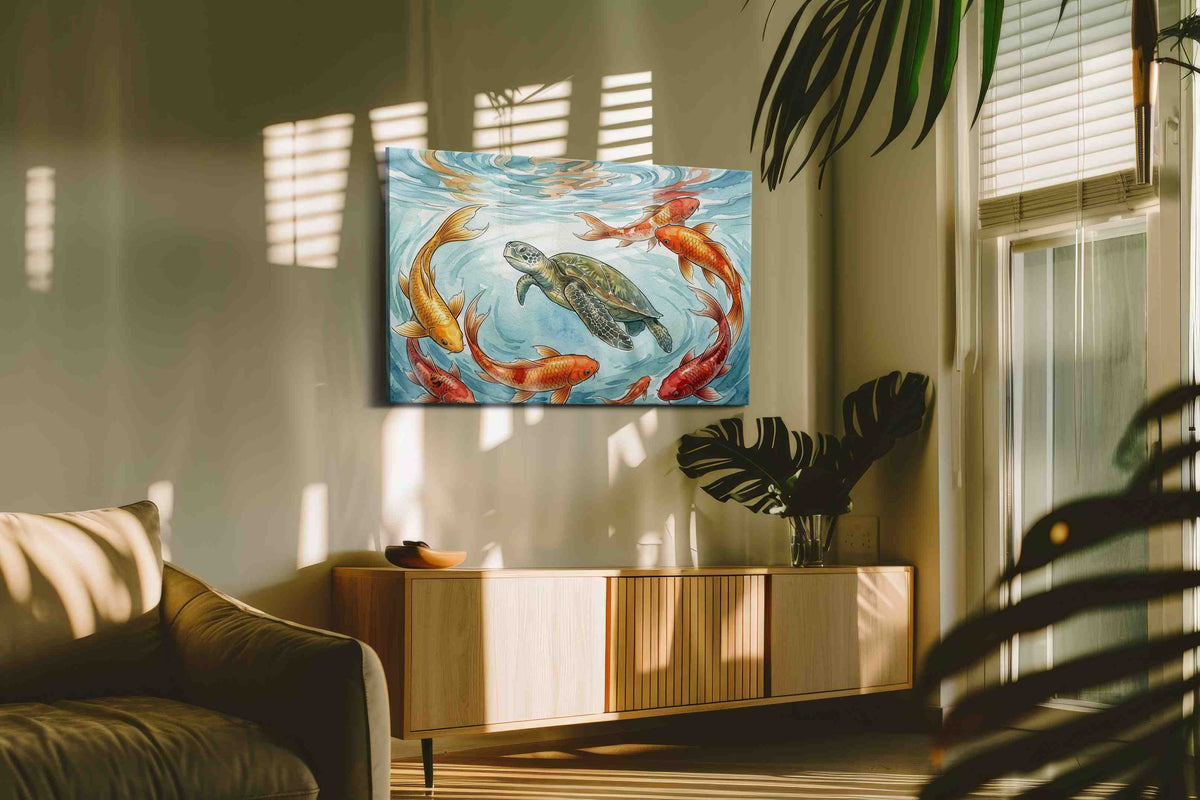 Harmony of Water and Life sealife canvas print, on wall, lifestyle preview