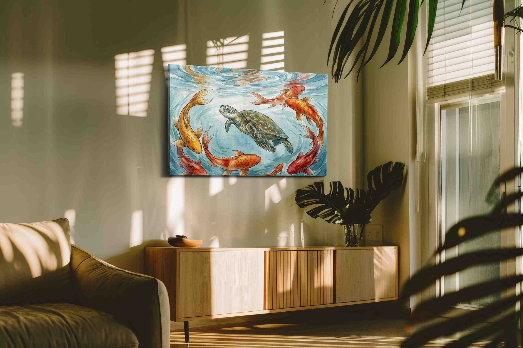 Harmony of Water and Life sealife canvas print, on wall, lifestyle preview