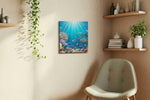 Ocean Symphony (Sealife) - Sea Life Wall Art, Marine Canvas Print, Ocean Animal Art in a living room scene