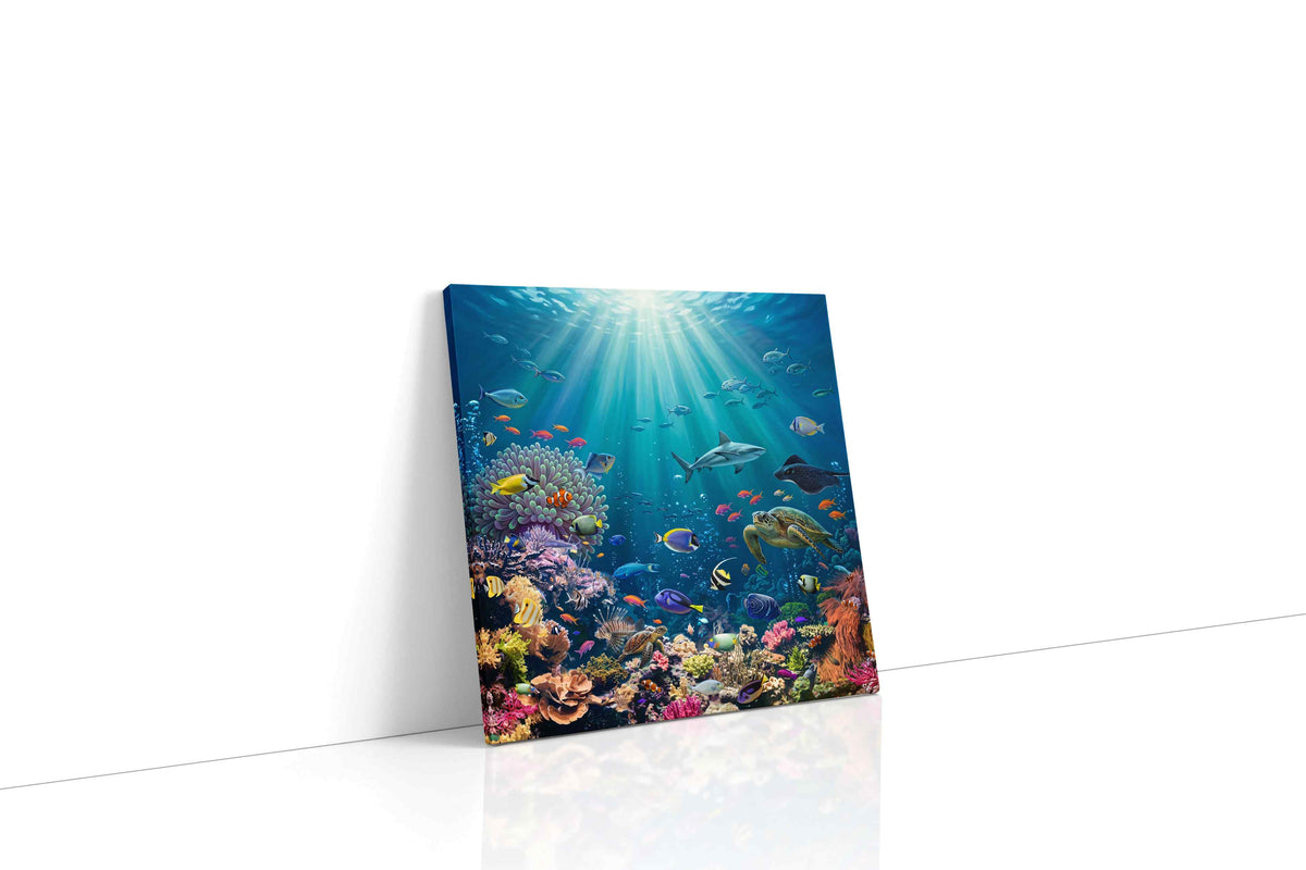 Ocean Symphony sealife canvas print, gallery-wrapped, ready to hang