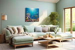 Ocean Symphony sealife canvas print, hanging on wall