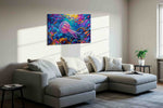 Radiant Sea Symphony (Sealife) - Sea Life Wall Art, Marine Canvas Print, Ocean Animal Art in a living room scene