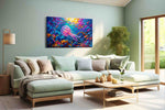 Radiant Sea Symphony sealife canvas print, hanging on wall