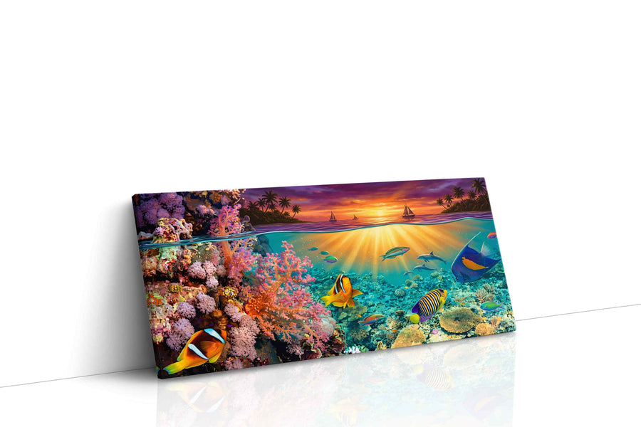 Tropical Twilight Reef sealife canvas print gallery-wrapped landscape canvas studio shot