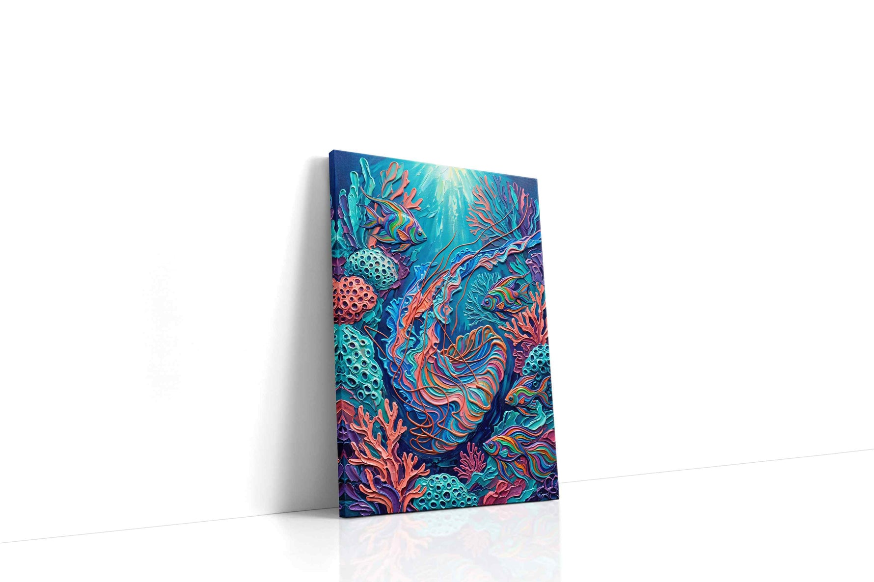 Underwater Symphony of Colors sealife canvas print, gallery-wrapped, ready to hang