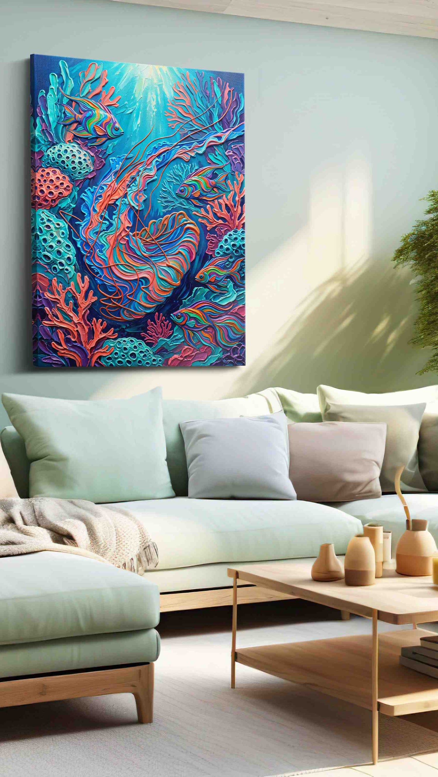 Underwater Symphony of Colors (Sealife) - Sea Life Wall Art, Marine Canvas Print, Ocean Animal Art