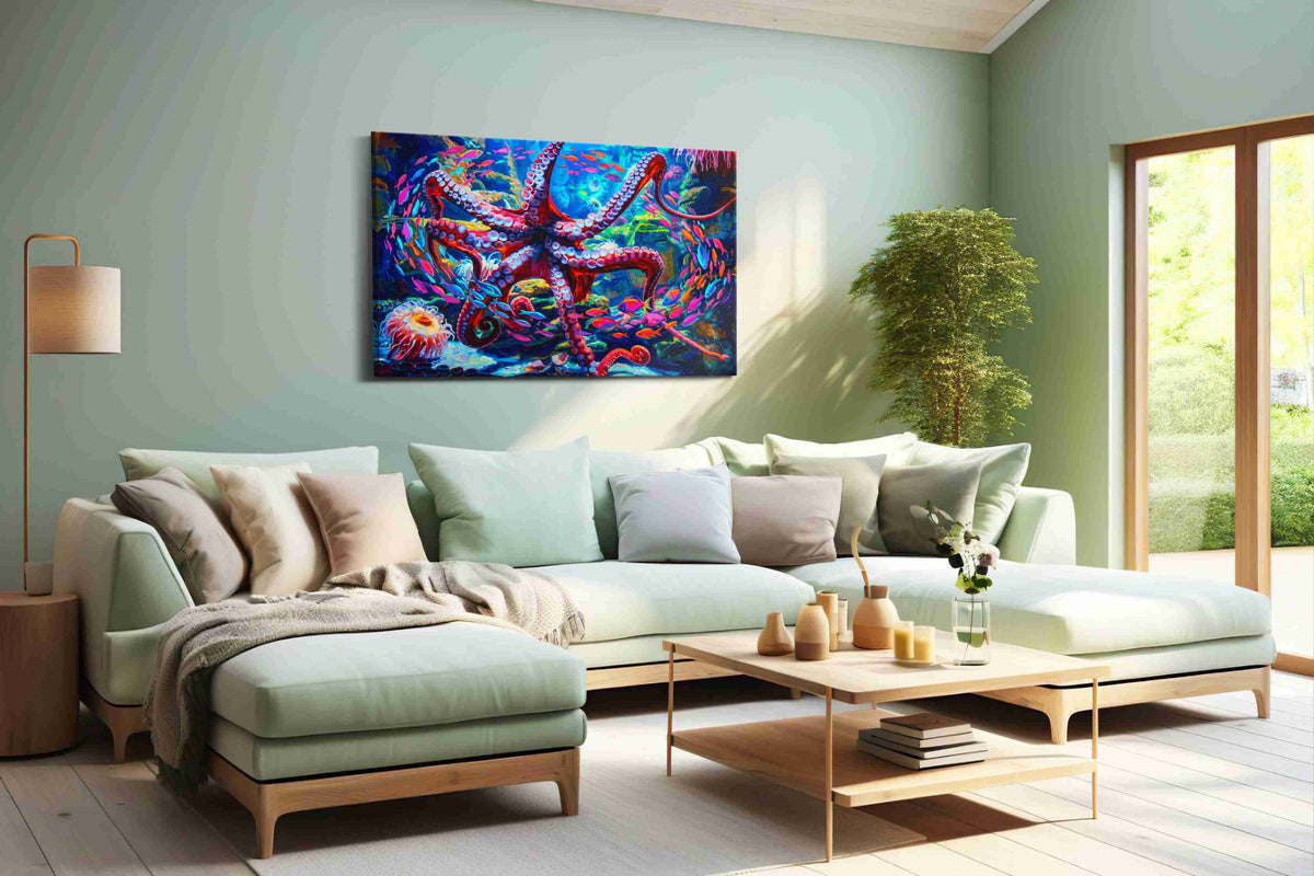Vivid Abyss (Sealife) - Sea Life Wall Art, Marine Canvas Print, Ocean Animal Art