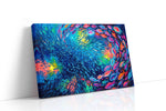 Whirl of Spectral Fish sealife canvas print, gallery-wrapped, ready to hang