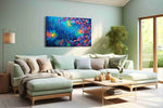 Whirl of Spectral Fish (Sealife) - Sea Life Wall Art, Marine Canvas Print, Ocean Animal Art in a hung canvas mockup