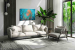 Whirlpool of Crimson Currents sealife canvas print in a hung canvas mockup