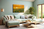 Sunlit Harmony Sunflowers and Windmills sunflowers canvas print, hanging on wall
